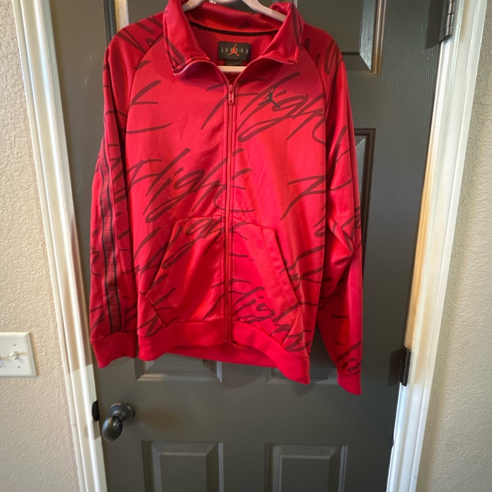 Jordan red flight Zip-Up Jacket with pants